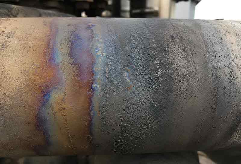 310S经过高温后的氧化色、表面纹理和轻微氧化皮