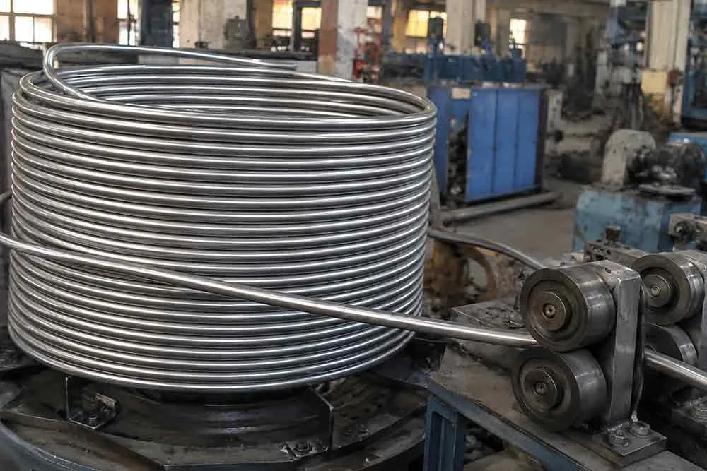310S耐热不锈钢盘管展开加工现场实拍